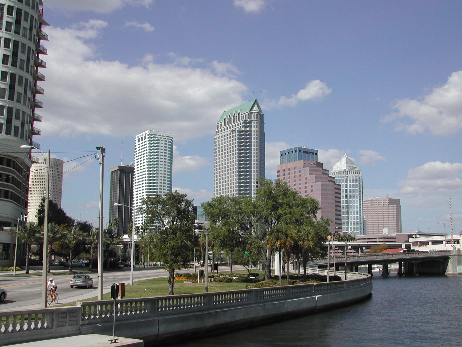 Downtown Tampa skyline beside the waterfront